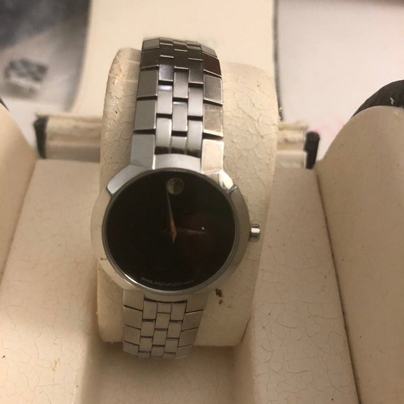 Authentic MOVADO sapphire Crystal in Silver and Black face main image 6